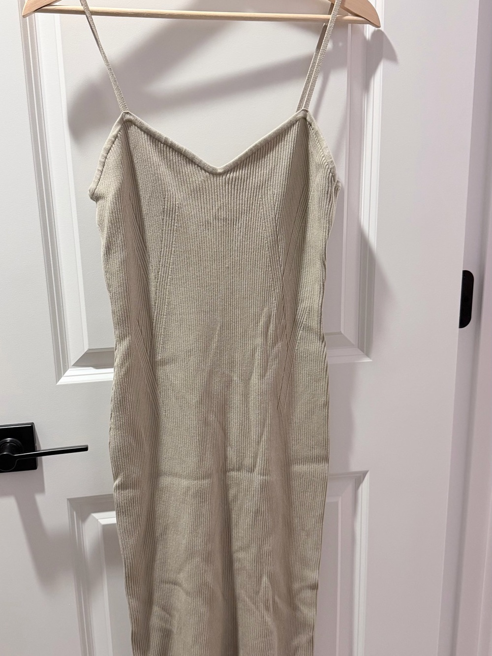 Spaghetti Strap Ribbed Slip Dress